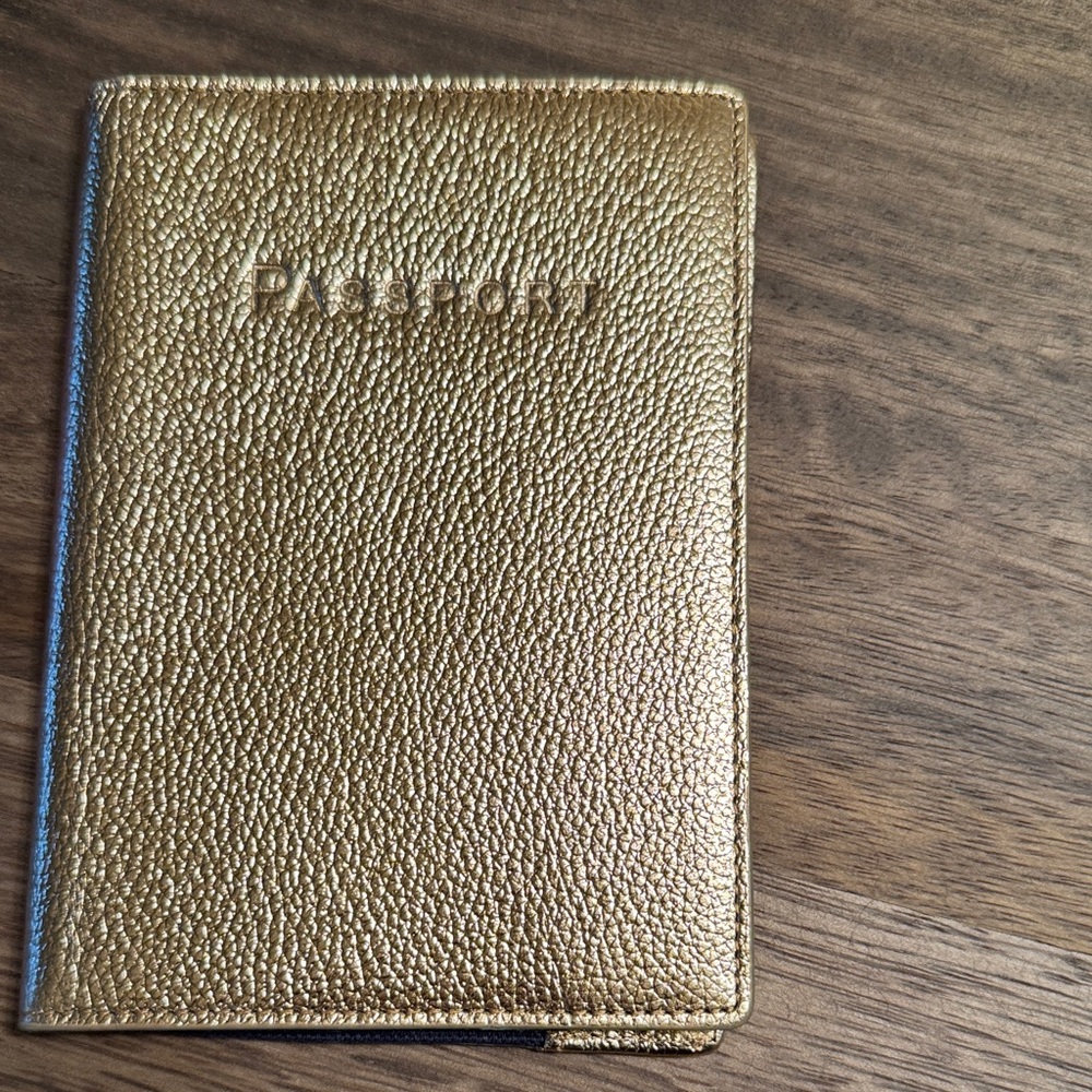 J. Crew Gold passport holder